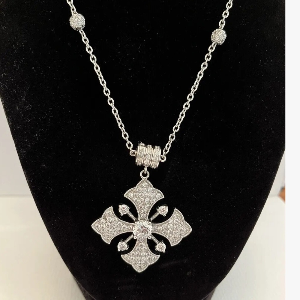 Joseph Esposito Diamonique Sterling Silver statement necklace
